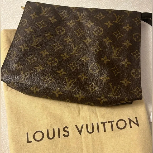 Louis Vuitton Authentic Vintage Monogram Canvas Pouch Cosmetic Bag Clutch - Picture 1 of 12